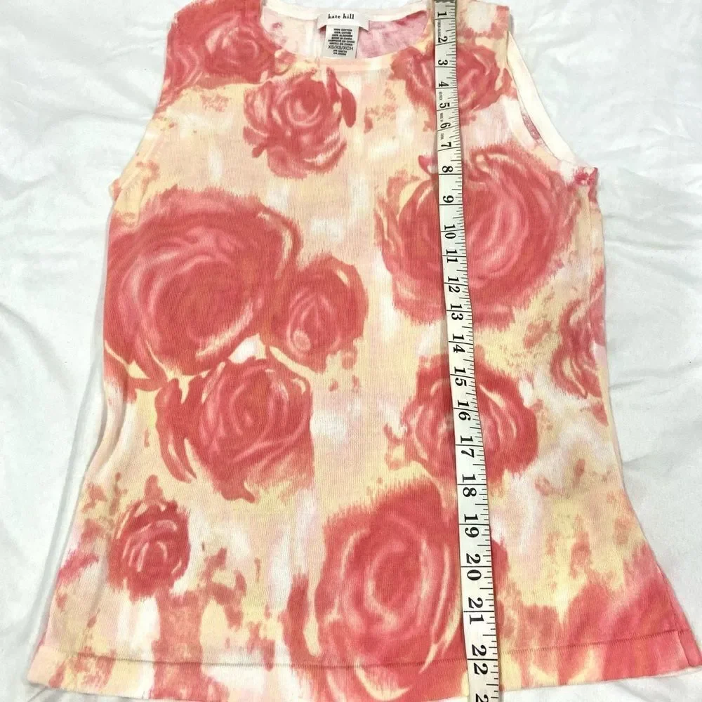 Kate Hill 2 pieces cardigan and sleeveless tie dye top set size XS 100% cotton - Picture 8 of 12